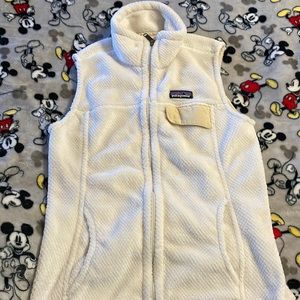 Patagonia ladies Sz small creme polartec fleece vest